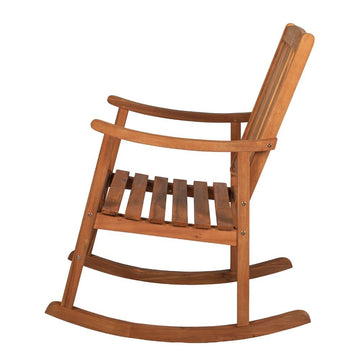 Perry Classic Slat-Back 300-Lbs Support Acacia Wood Patio Outdoor Rocking Chair - JONATHAN Y